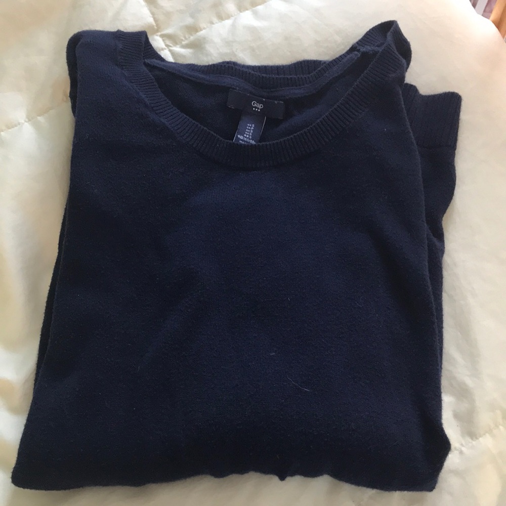 Navy 3/4 length basic sweater